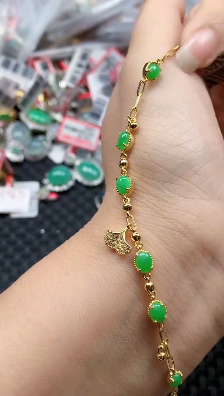 银S925镶嵌戒指翡翠天然A货缅甸翡翠