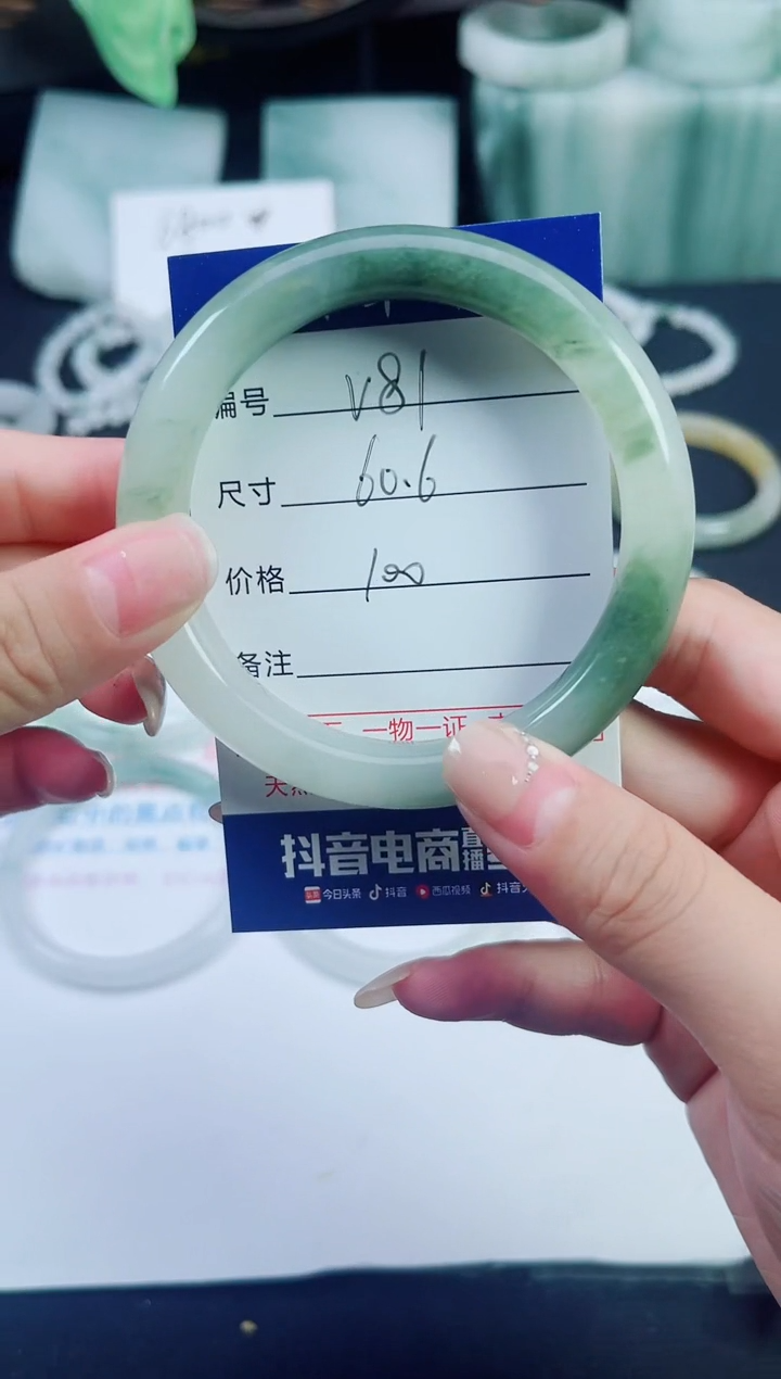 石英质玉（天山翠）手镯未镶嵌V81