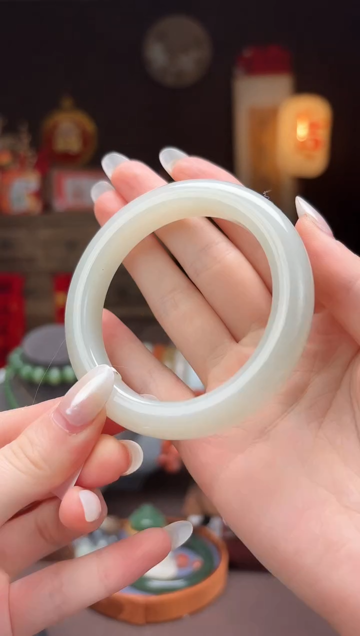 【闪购商品】和田玉A53手镯57mm未镶嵌 -