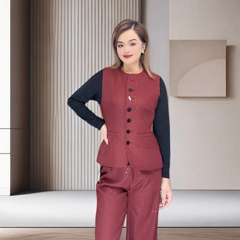 时尚休闲百搭复古宽松气质三件套套装YX2512