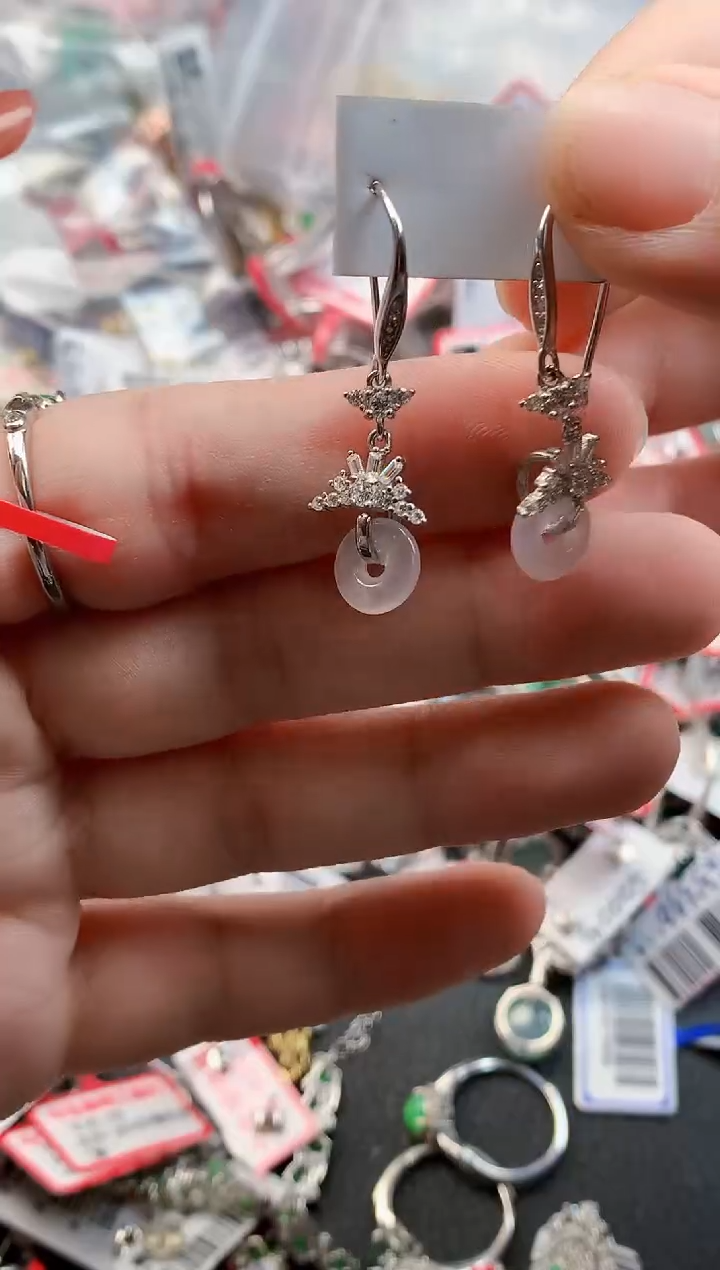 银S925镶嵌戒指翡翠天然A货缅甸翡翠