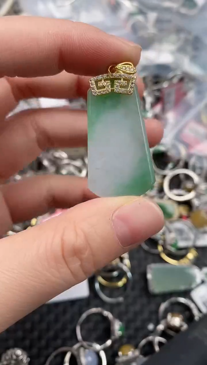 银S925镶嵌戒指翡翠444              5