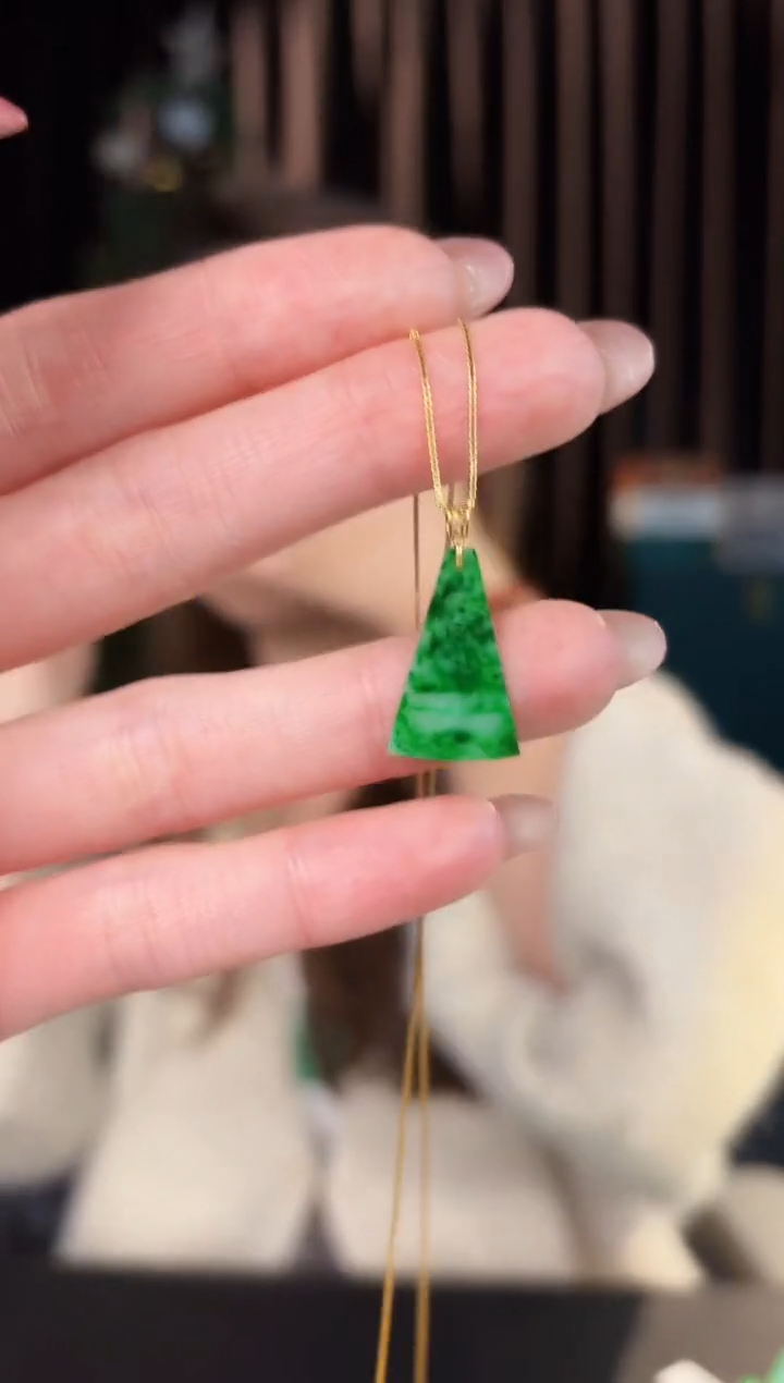 【闪购商品】翡翠吊坠(不含链)18K金镶嵌 缅料A货/支持复检/一件