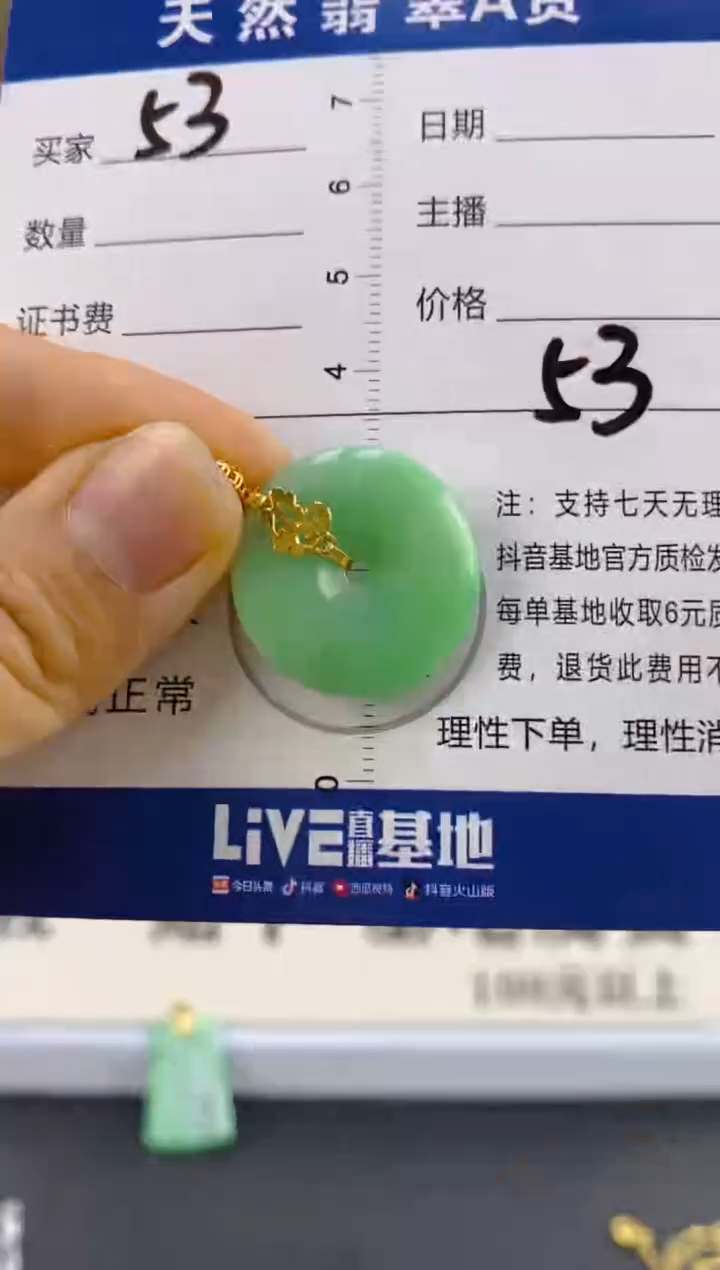 【闪购商品】翡翠颈饰18K金镶嵌天然A货翡翠