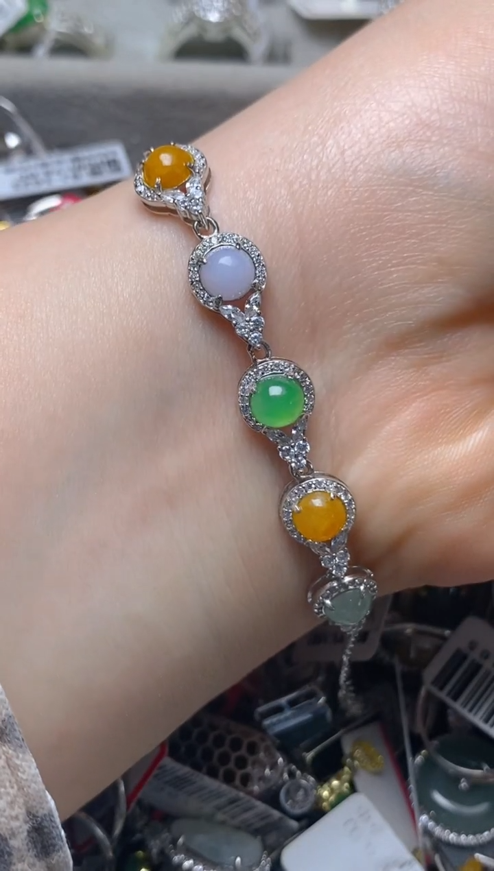 银S925镶嵌戒指翡翠百内无证书