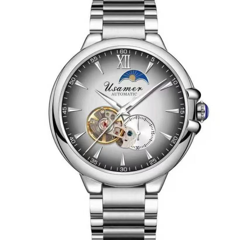 【黎莎专属】镂空月相全自动男士机械腕表