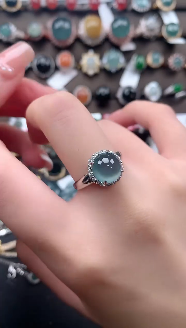 【闪购商品】翡翠戒指银S925镶嵌52114