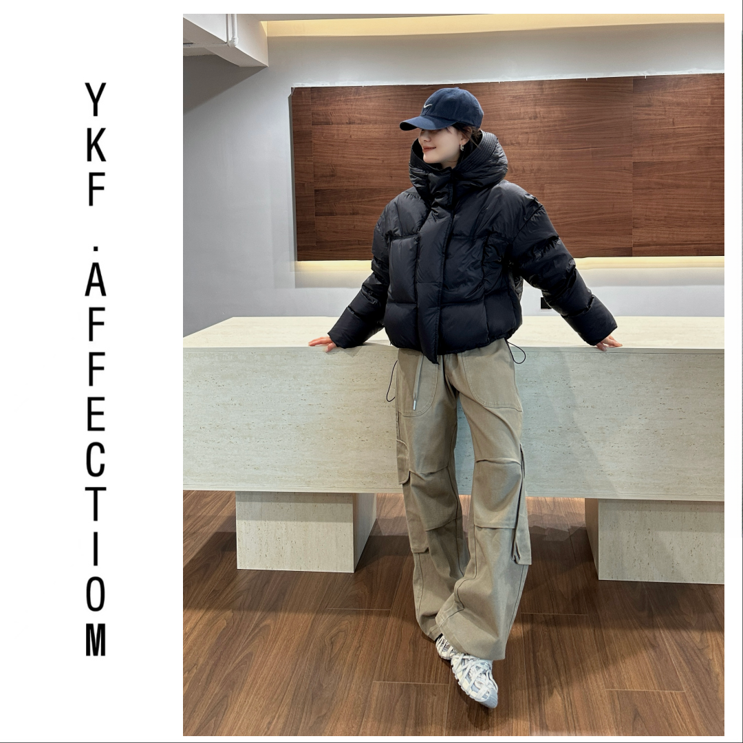 “小企鹅”《广检90》冬季保暖百搭极简连帽羽绒服10318