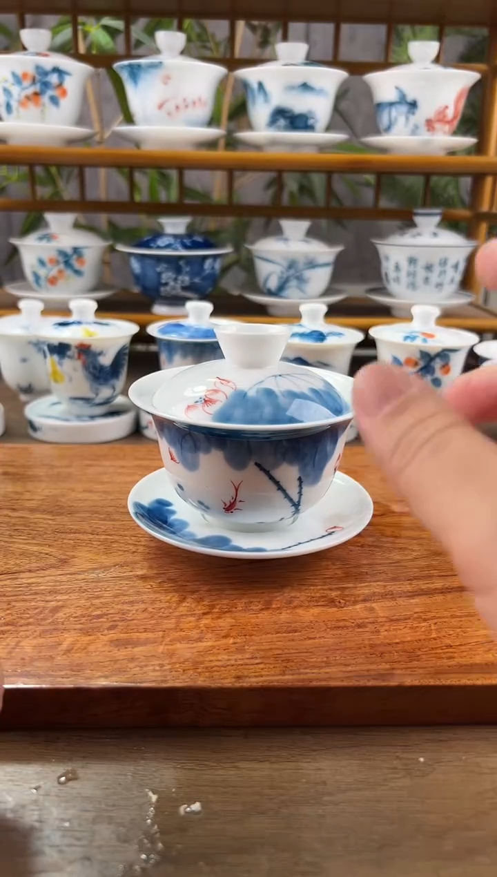 【闪购商品】微瑕线条莲3.8盖碗满180盖下150