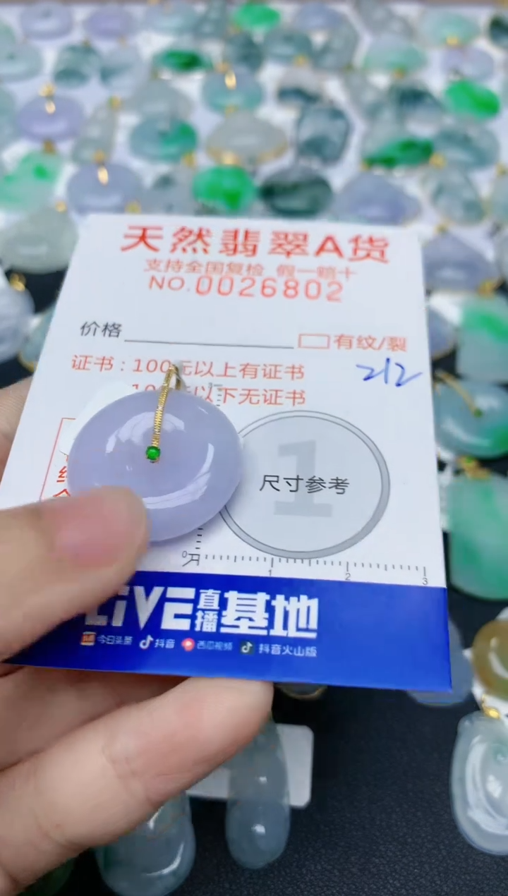 【闪购商品】翡翠颈饰18K金镶嵌天然翡翠A货