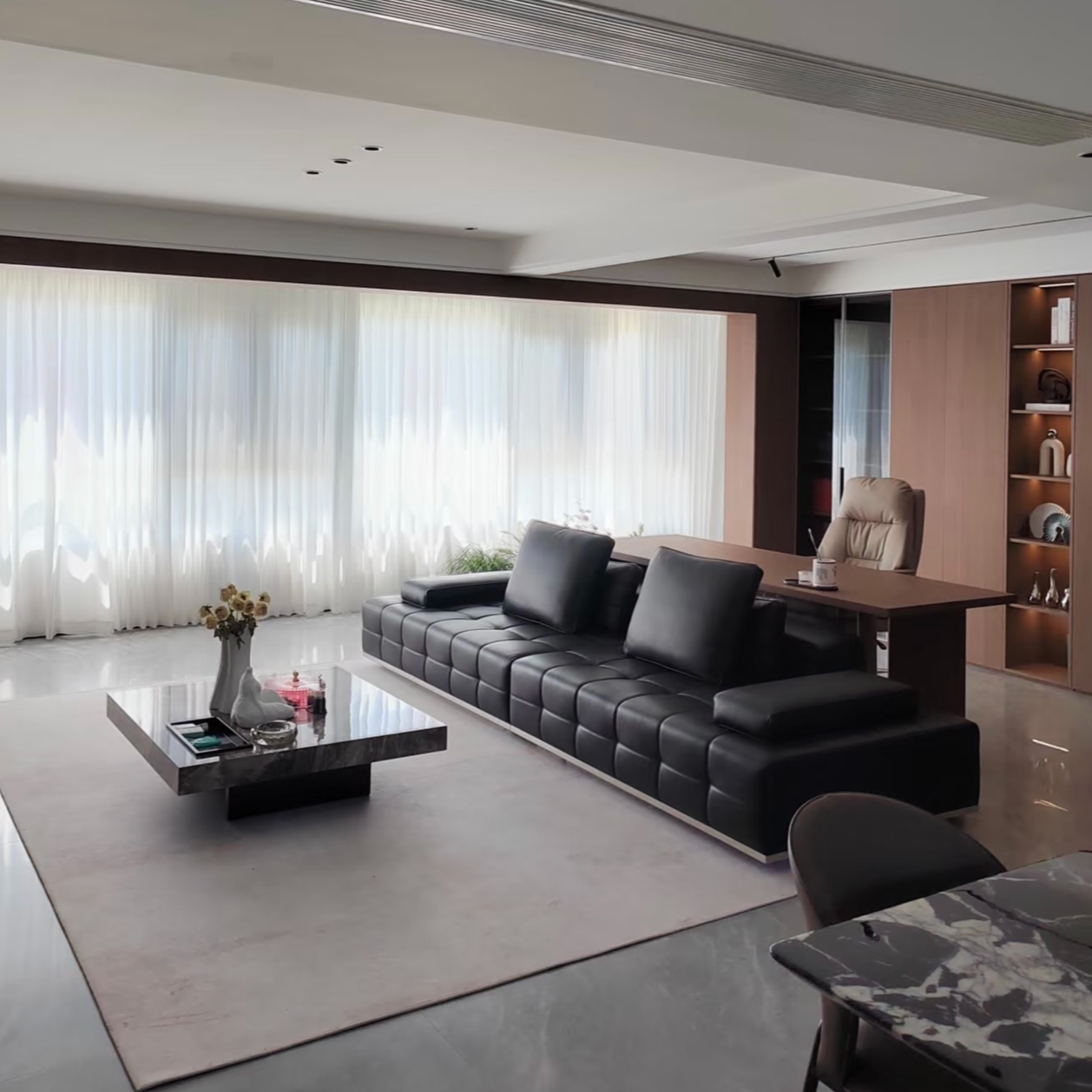 【活动专属】劳伦斯直排真皮沙发意式极简大户型轻奢头层皮艺沙发