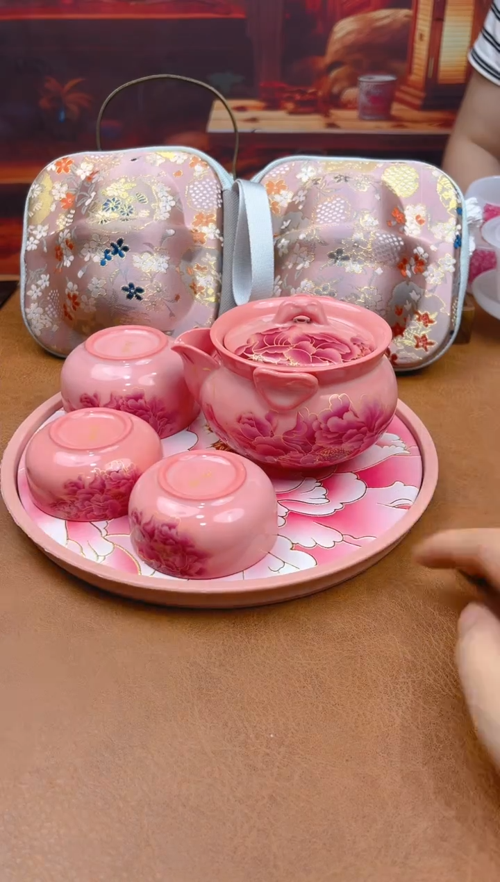 陶瓷茶具摆件旅行套组