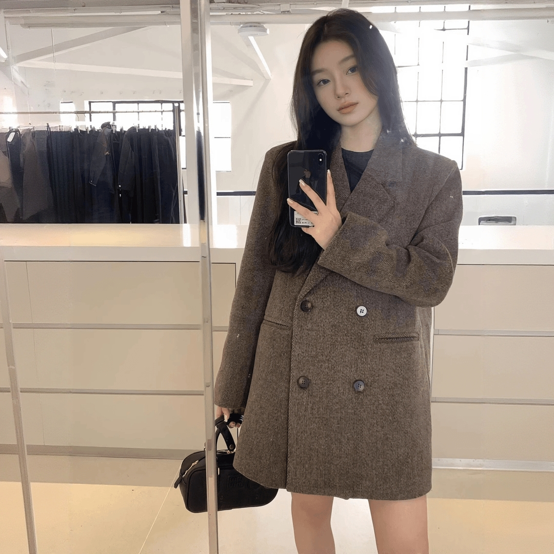 秋冬短款女冬季常规厚款毛呢外套中长款女士