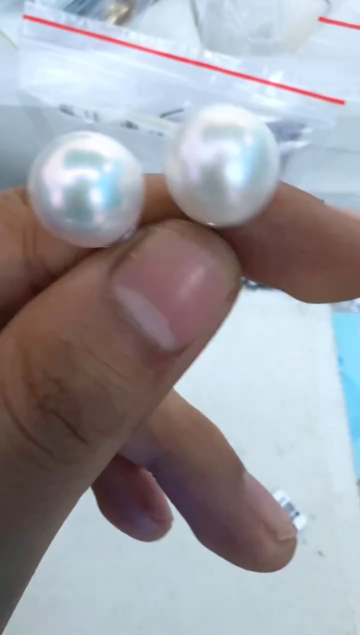 【闪购商品】淡水珍珠耳饰银S925镶嵌耳钉