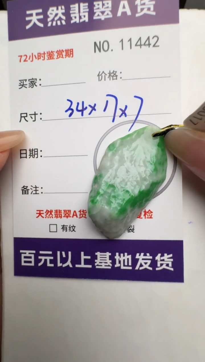【闪购商品】翡翠颈饰未镶嵌原石11442