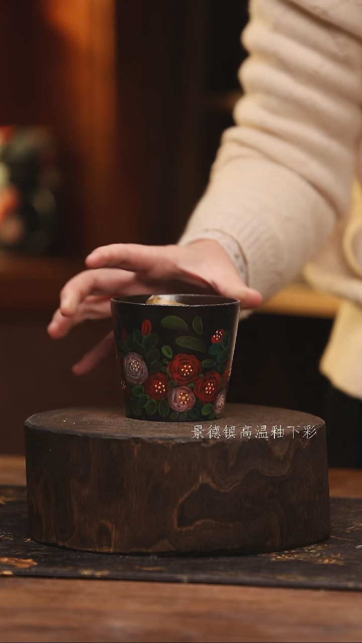 陶瓷 景德镇高温釉下手绘陶瓷@L035@