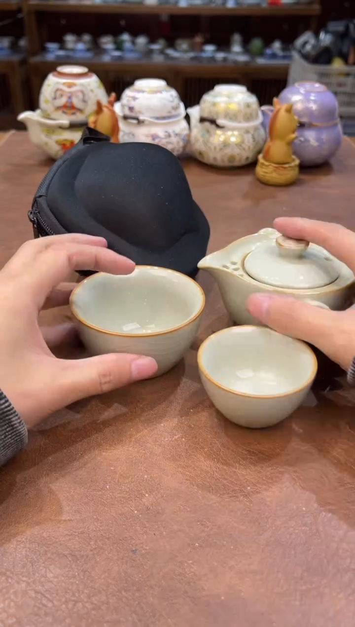 真的很便宜会开片的旅行茶具