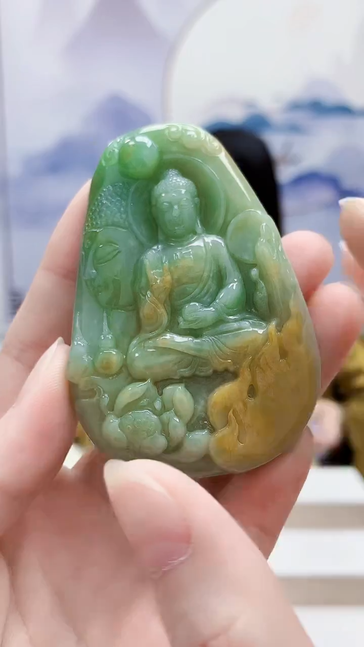 未镶嵌定制翡翠4852ry-毛货挂件16
