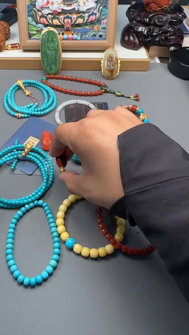 【闪购商品】绿松石手串手串18K金镶嵌手串手串