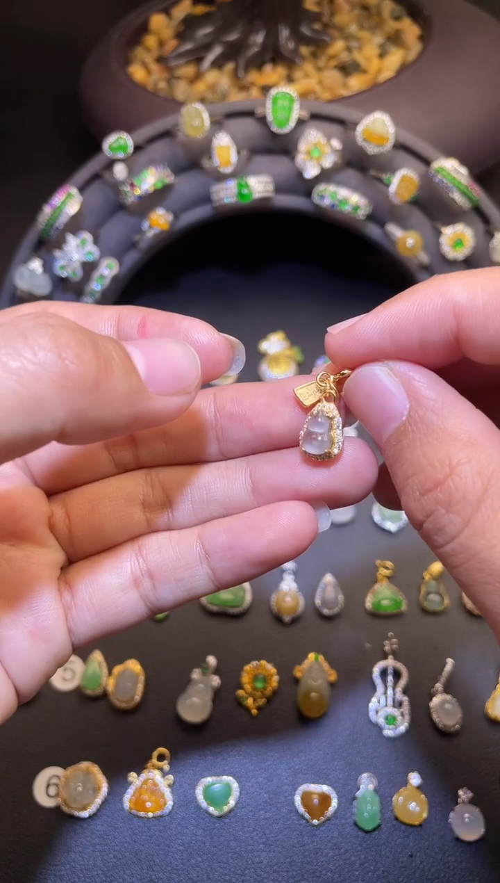 吊坠(不含链)银S925镶嵌翡翠1