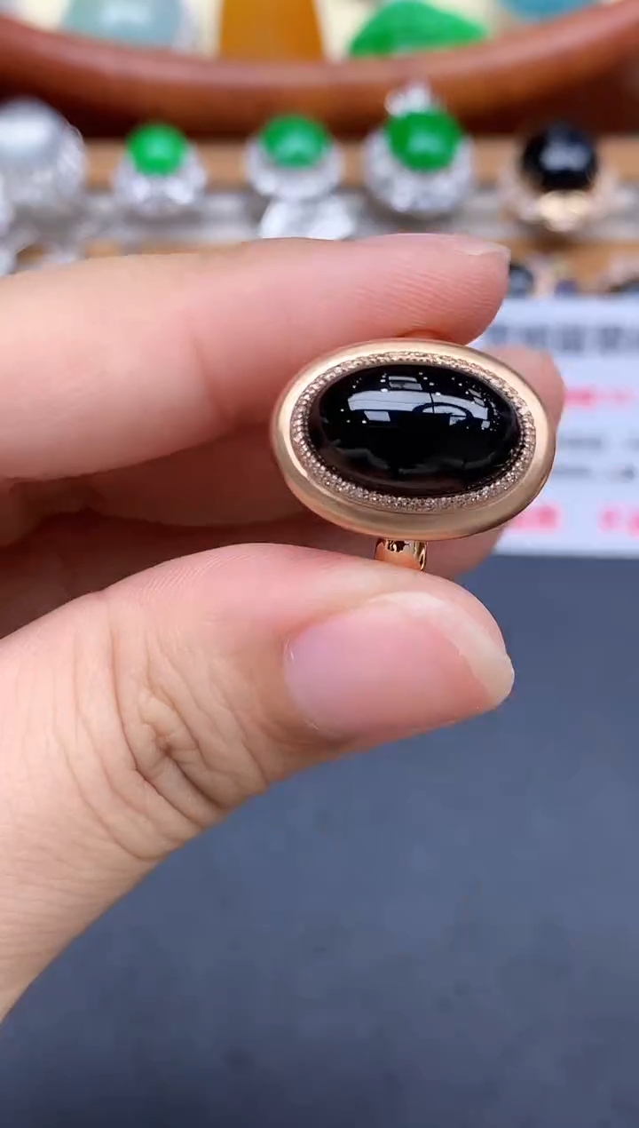 18K金镶嵌戒指翡翠554-中国好珍宝