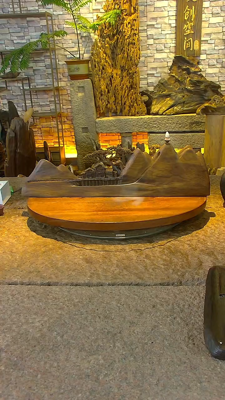 木金丝楠阴沉木山水摆件