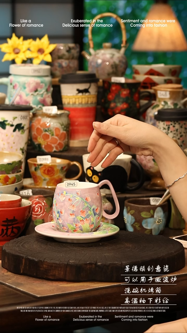 陶瓷景德镇高温釉下彩手工手绘款式@A0945@
