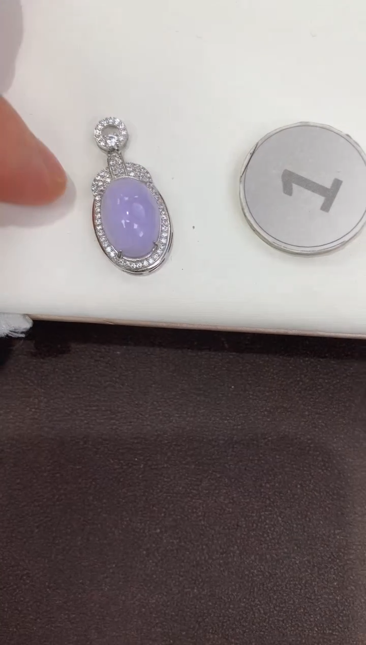 颈饰银S925镶嵌翡翠天然缅甸A货翡翠