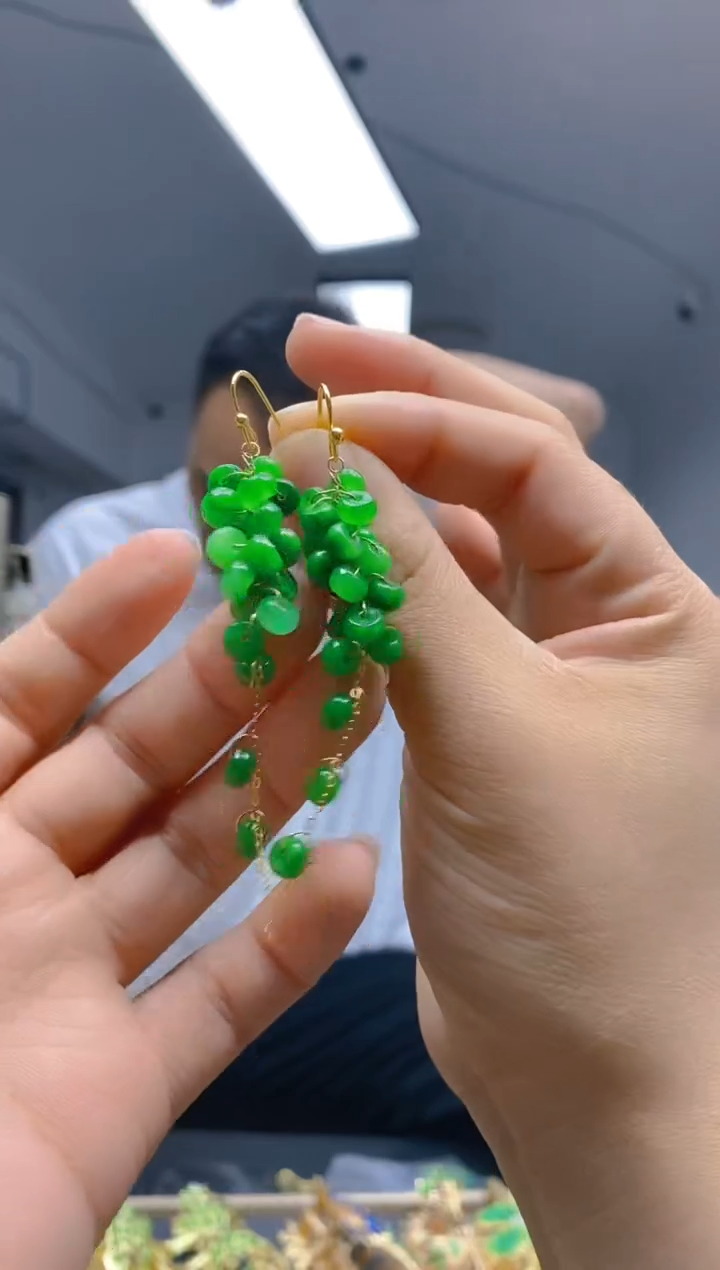 【闪购商品】翡翠耳饰合金382翡翠耳钩