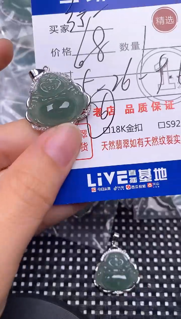 颈饰银S925镶嵌翡翠༺****༻挂件