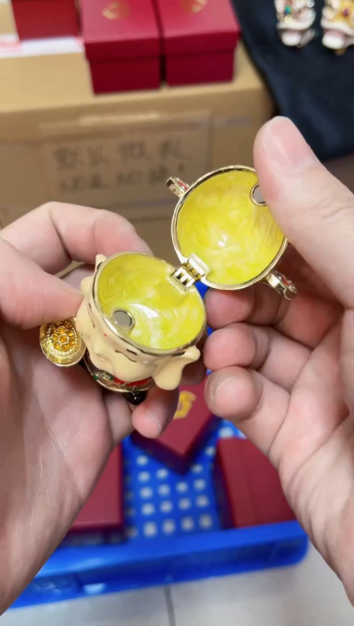 【闪购商品】瓷片年货节福福价格高质珐琅彩合金摆件首饰盒