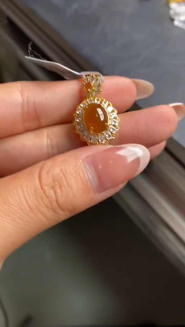 银S925镶嵌戒指翡翠天然A货翡翠