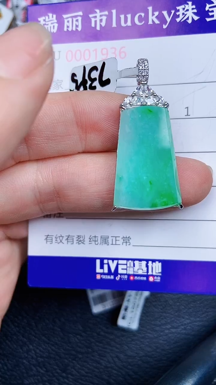 颈饰银S925镶嵌翡翠19816