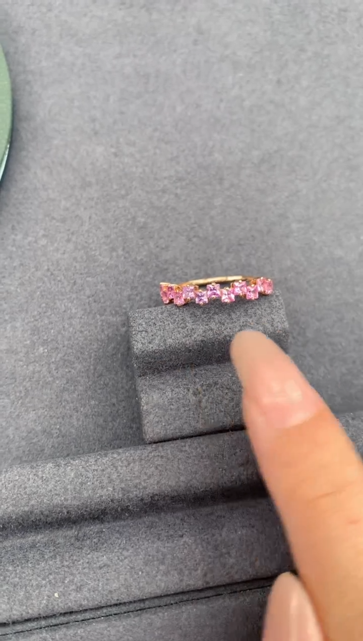 戒指彩色蓝宝石18K金镶嵌2ct彩蓝宝戒指FC