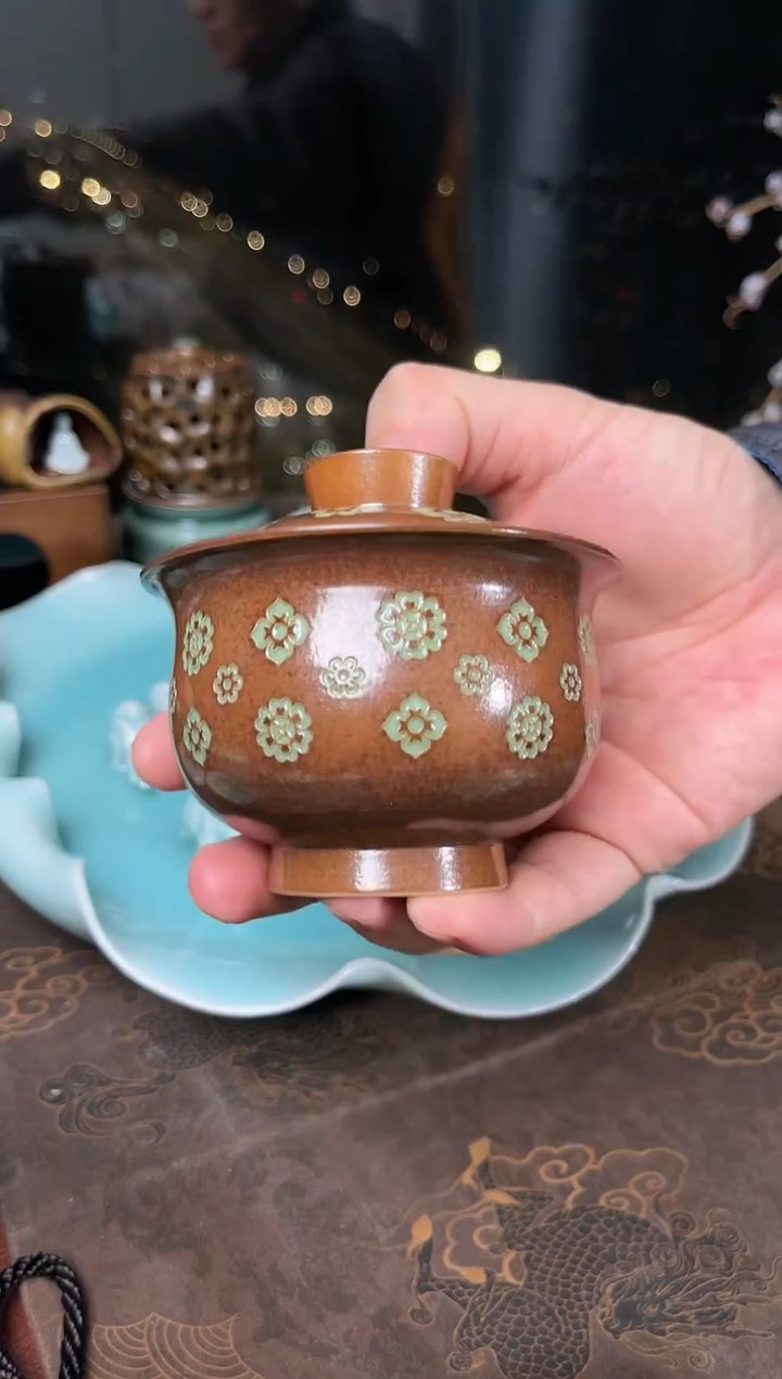 【闪购商品】元宝盖碗·宝相花·160cc