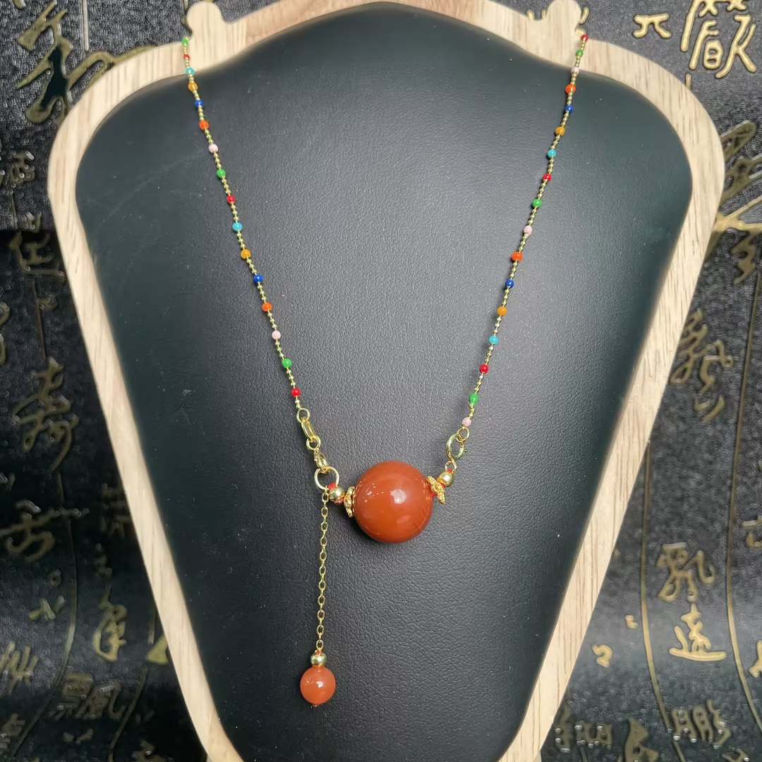 玛瑙14mm单株项链