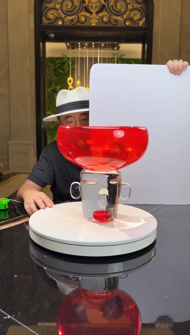 【闪购商品】茶宠AJ03243红色人物图腾艺术果碗