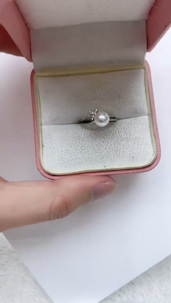 【闪购商品】海水珍珠戒指银S925镶嵌海水珍珠戒指