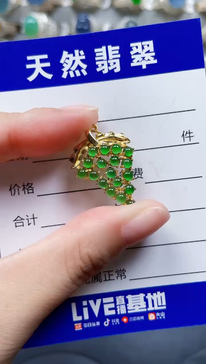 颈饰银S925镶嵌翡翠257