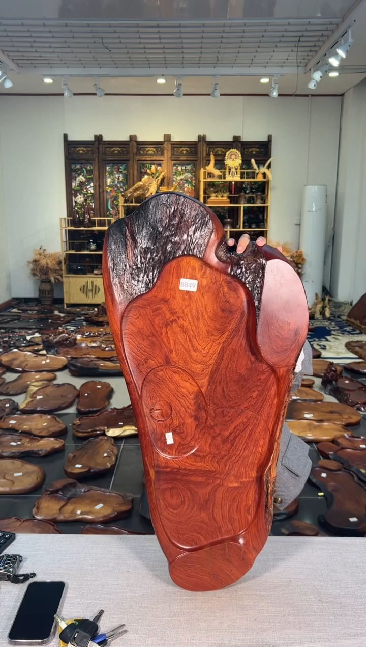 【闪购商品】大果紫檀（缅甸花梨）茶盘8849