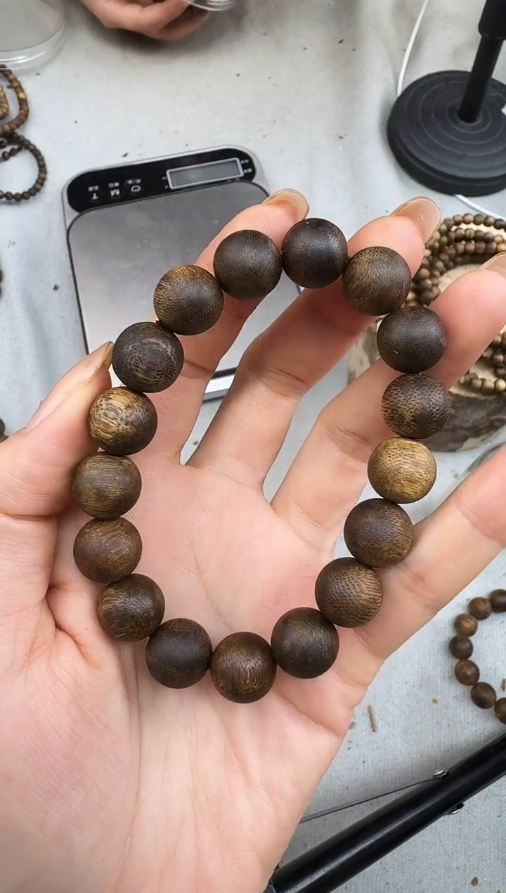 沉香手串1214张勺子圆珠单圈多样性发一
