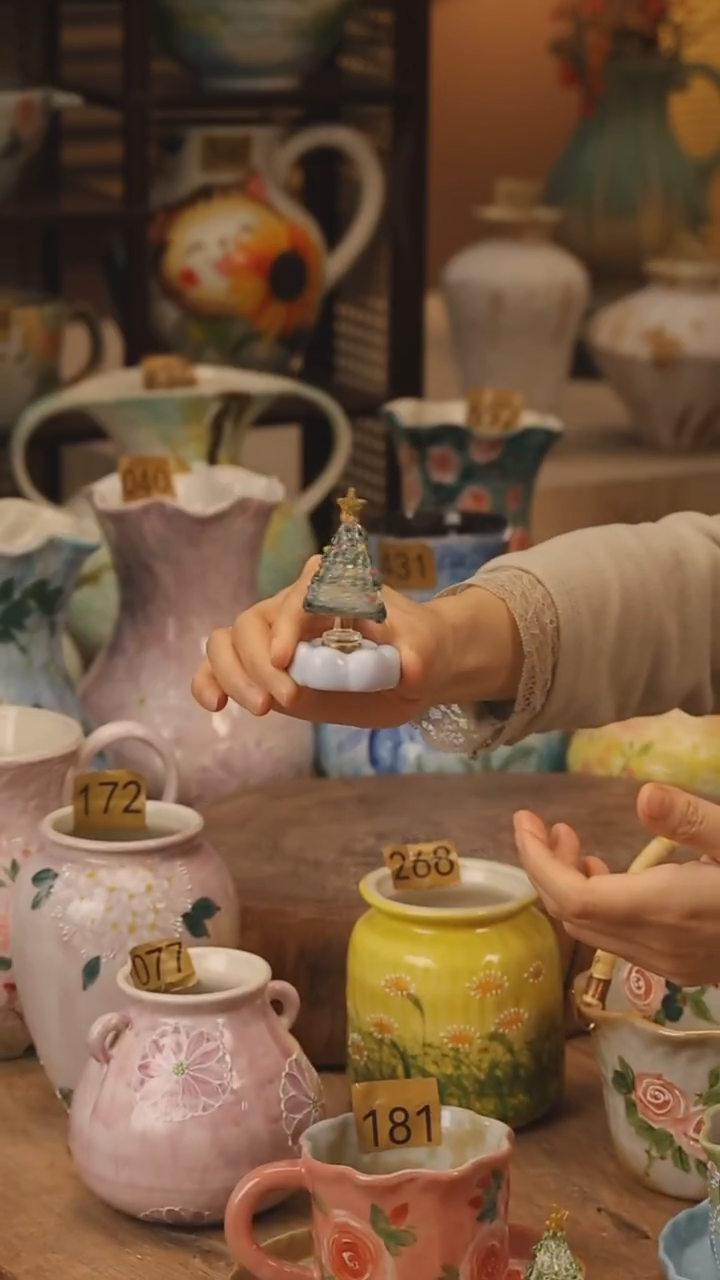 陶瓷景德镇设计师手作花器摆件侘寂风@M转转@颜色随机