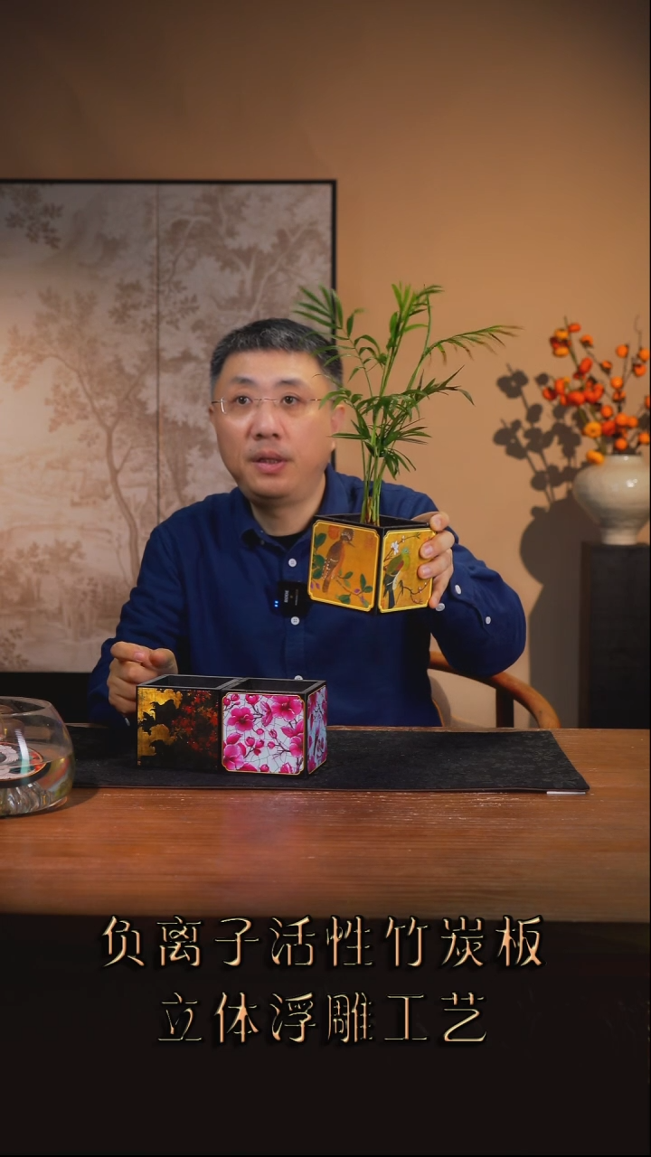 妮*?壹藏贰宝桃鸠图案小花盆带绿植