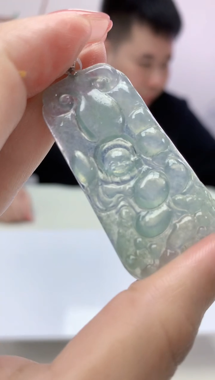 定制翡翠未镶嵌888xm-毛货佛14赠金扣