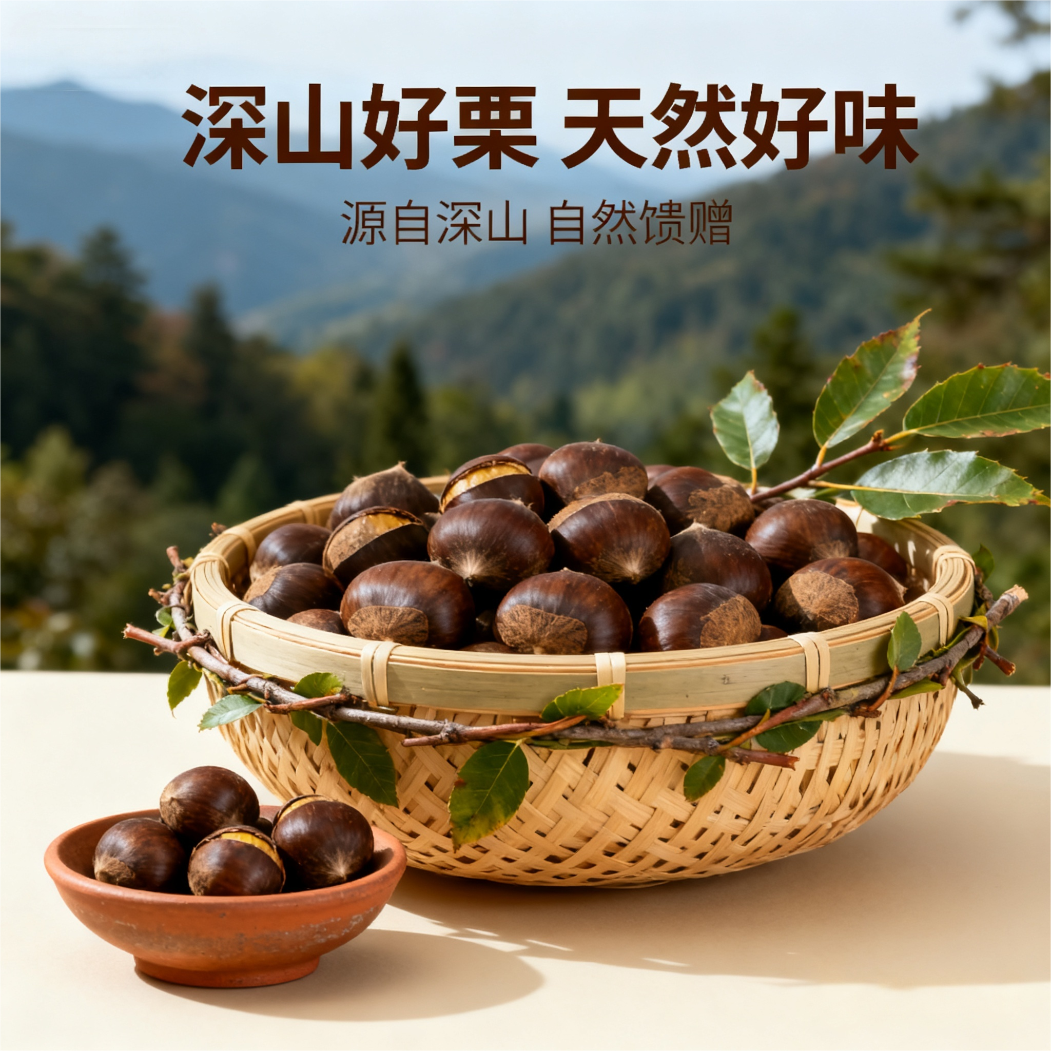现摘新鲜板栗好剥皮粉面香糯的老品种栗子az1