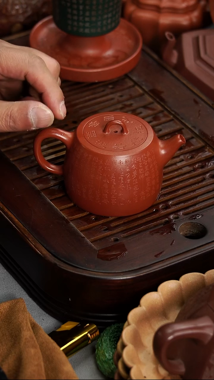 茶壶紫砂之*宜兴紫砂朱泥心经汉铎