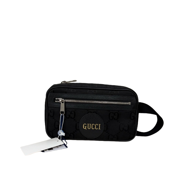 95新 GUCCI/古驰 黑色帆布胸包/278