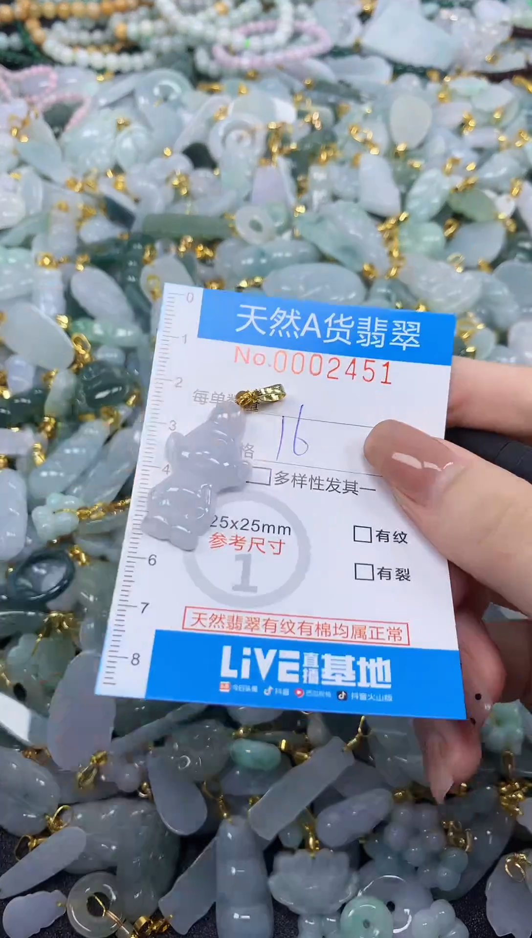吊坠(不含链)未镶嵌翡翠净货挂件-2451