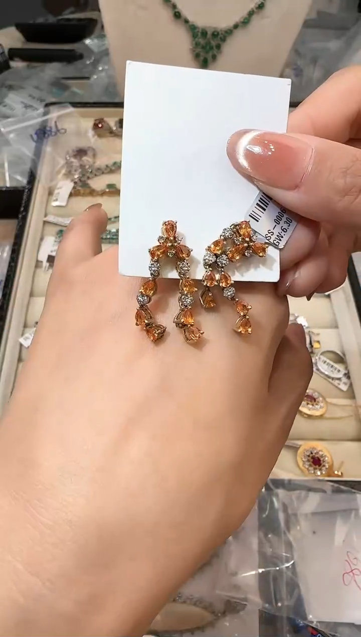 【闪购商品】定制蓝宝石耳饰银S925镶嵌耳饰