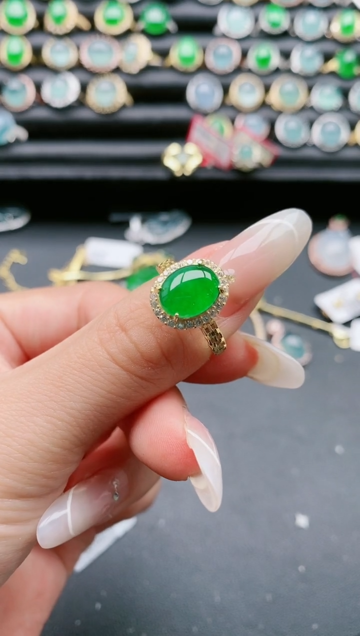 【闪购商品】翡翠戒指银S925镶嵌111111